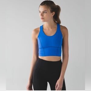 Lululemon 6 Beat the Heat Bra Long Line Crop 💙 Pipe Dream Blue B/C Cups Included